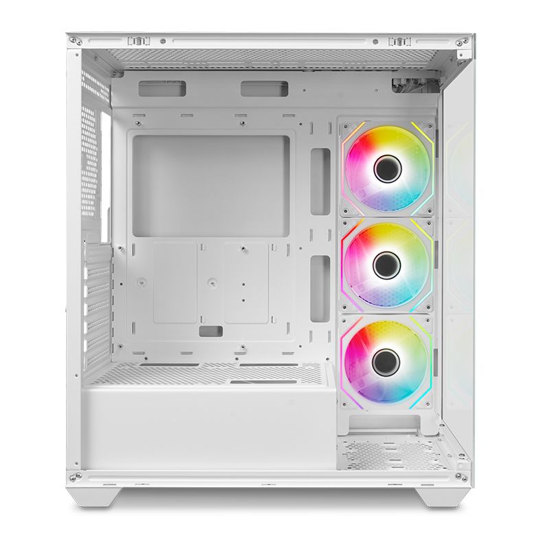Gabinete Gamer Pichau Pouter 4B, Mid-Tower, Lateral de Vidro, Com 3 Fans, Branco, PG-PO4B-WH-3F