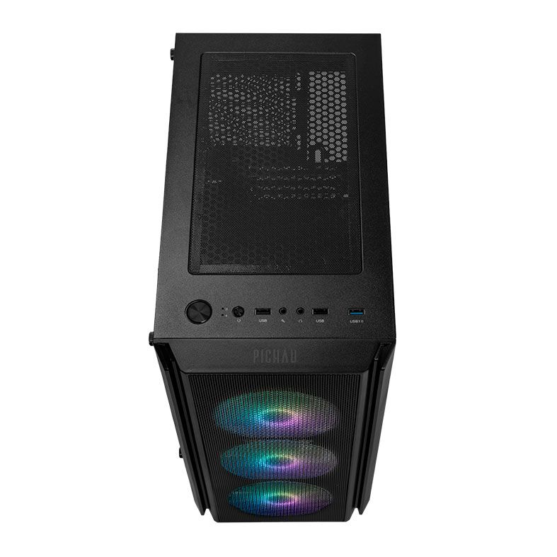 Gabinete Gamer Pichau Pulsar, RGB, Lateral de Vidro, Com 3 Fans RGB, Preto, PG-PSR-BRGB01