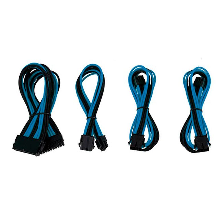 Kit Cabo Sleeved Pichau Gaming Preto/Azul (8P + 2x6+2P + 24P), PG-SCK-AZUL