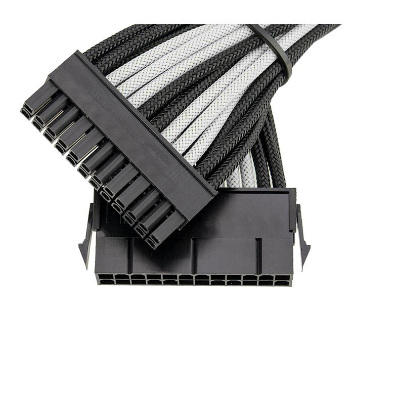 Kit Cabo Sleeved Pichau Gaming CS100, Preto e Branco (8P + 2x6+2P + 24P), PG-SCK-BRANCO