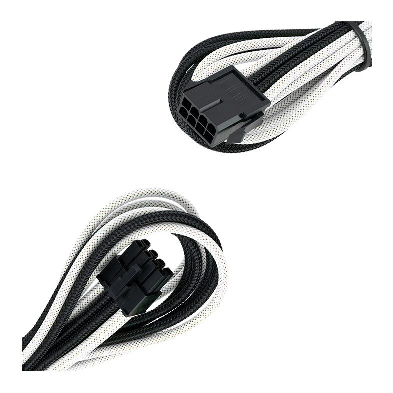 Kit Cabo Sleeved Pichau Gaming CS100, Preto e Branco (8P + 2x6+2P + 24P), PG-SCK-BRANCO