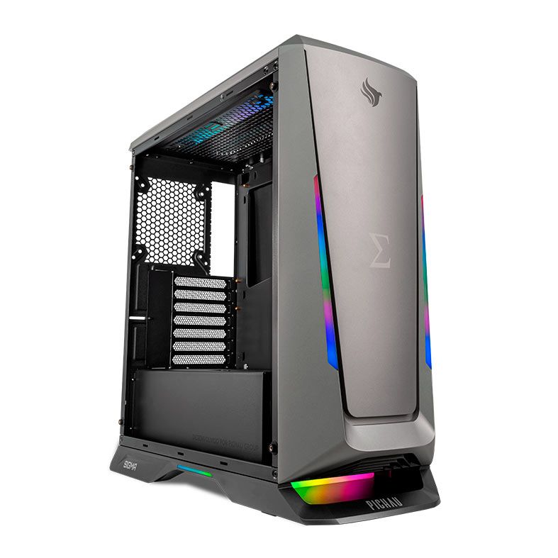 Gabinete Gamer Pichau Sigma, Mid-Tower, RGB, Lateral de Vidro, Cinza e Preto, PG-SIGMA-01
