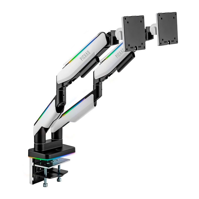 Suporte Articulado Para Dois Monitores Pichau Serpens 200 Pro, RGB, Pistao a Gas, 17 Pol. a 35 Pol., Preto e Branco, PG-SRP200PRO-RGB01