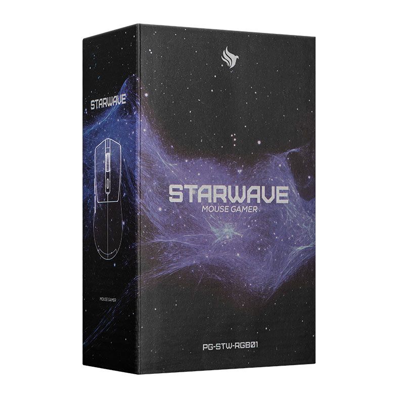 Mouse Gamer Pichau Starwave, RGB, 12400DPI, 6 Botoes, Preto, PG-STW-RGB01