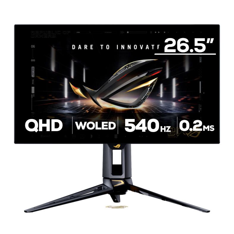 Monitor Gamer Asus ROG Swift, 26.5 Pol, W-OLED, QHD, 540Hz, 0.2ms, HDMI/DP, PG27AQWP-G