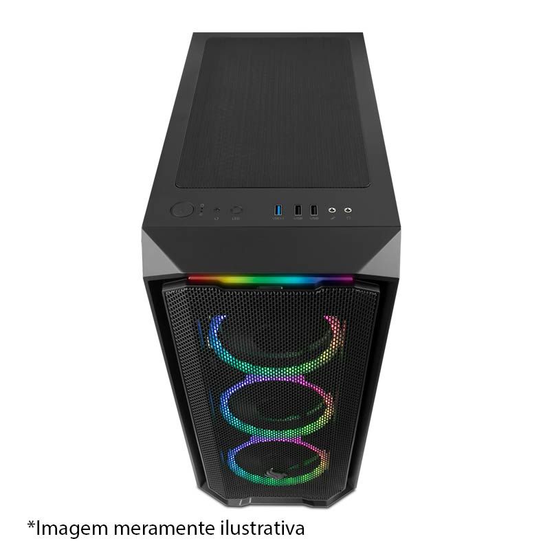 Gabinete Gamer Pichau Gadit Lateral em Vidro Temp, PGG-01R