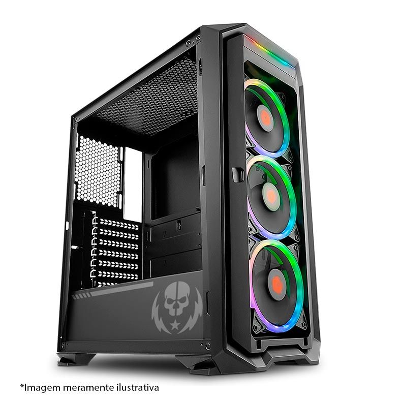 Gabinete Gamer Pichau Gadit X RTB Lateral Vidro LED RGB, PGG-XC1