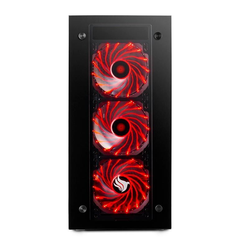 Gabinete Gamer Pichau Magpie III Led Vermelho Lateral/Frontal Vidro, PGMA-03-RED