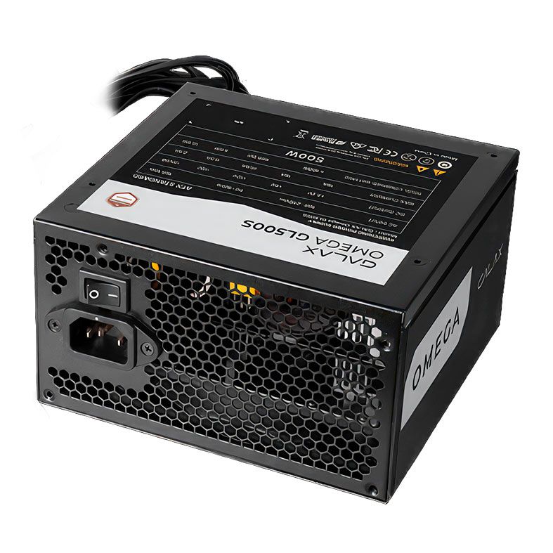 Fonte Galax Omega GL500S, 500W, Cybenetics Bronze, Preto, PGO50BOTNATB0