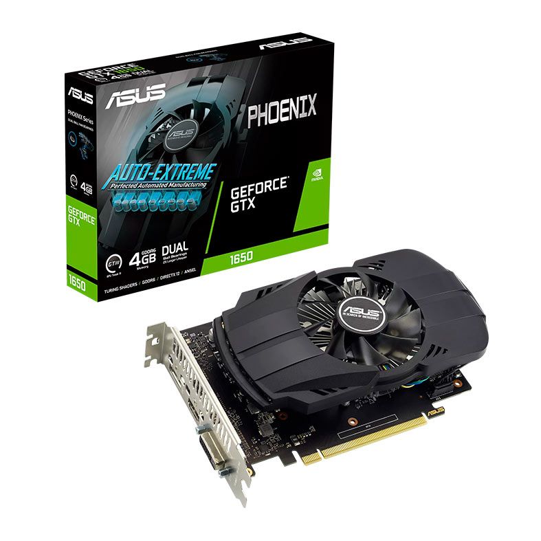 Placa de Video Asus GeForce GTX 1650 Phoenix EVO, 4GB, GDDR6, 128-bit, PH-GTX1650-4GD6-P-EVO