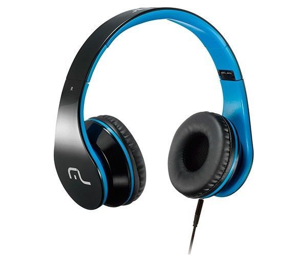Fone De Ouvido Multi Com Microfone Para Celular Preto Azul P2, PH113