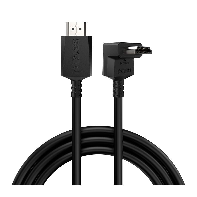 Cabo HDMI PCYes, Conector 90 Graus Vertical, 2m, Preto, PH20-2V-B