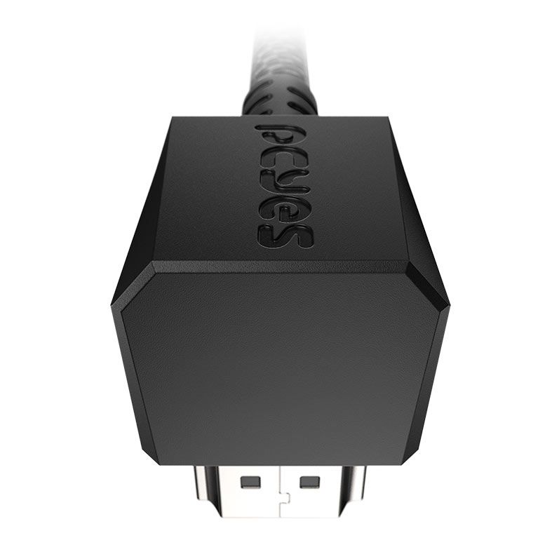 Cabo HDMI PCYes, Conector 90 Graus Vertical, Nylon, 3m, Preto, PH21-3VNP