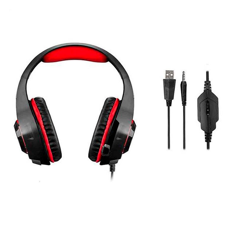 Headset Gamer Multi Warrior Rama P3+USB Preto/Vermelho, PH219