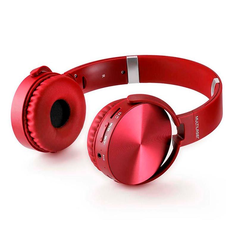Fone de Ouvido Multi Bluetooth/SD/AUX/FM Vermelho, PH266