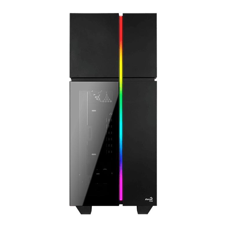 Gabinete AeroCool Playa RGB Preto Lateral/Frontal Vidro, PLAYA-G-BK-V1