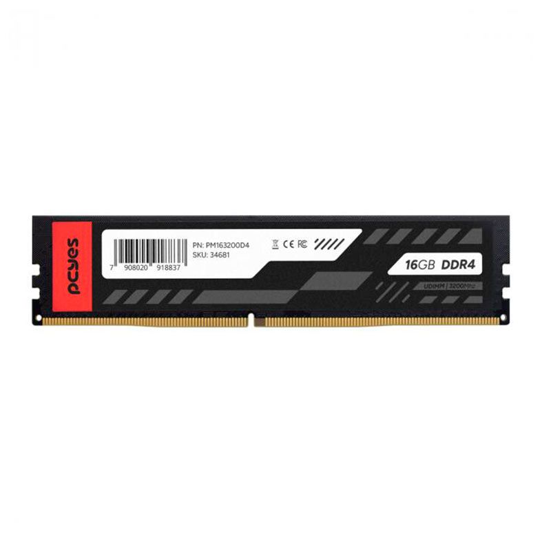 Memoria Pcyes, 16GB (1x16GB), DDR4, 3200MHz, Preta, PM163200D4