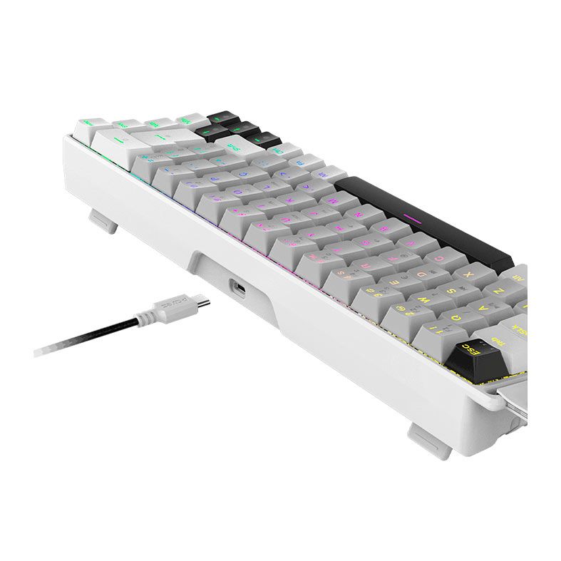 Teclado Magnetico Pcyes Gamma White Ghost, RGB, Switch Rapid Trigger, Branco, PMGMWG-317933