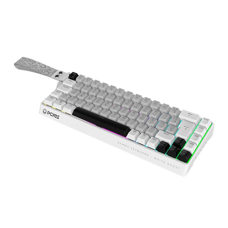 Teclado Magnetico Pcyes Gamma White Ghost, RGB, Switch Rapid Trigger, Branco, PMGMWG-317933