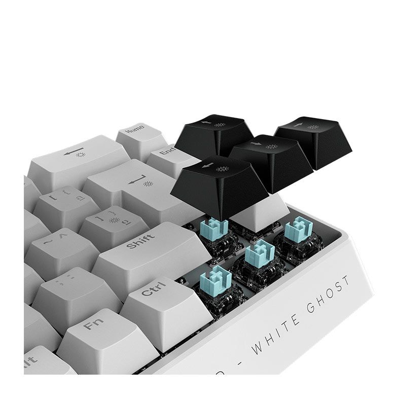 Teclado Magnetico Pcyes Gamma White Ghost, RGB, Switch Rapid Trigger, Branco, PMGMWG-317933
