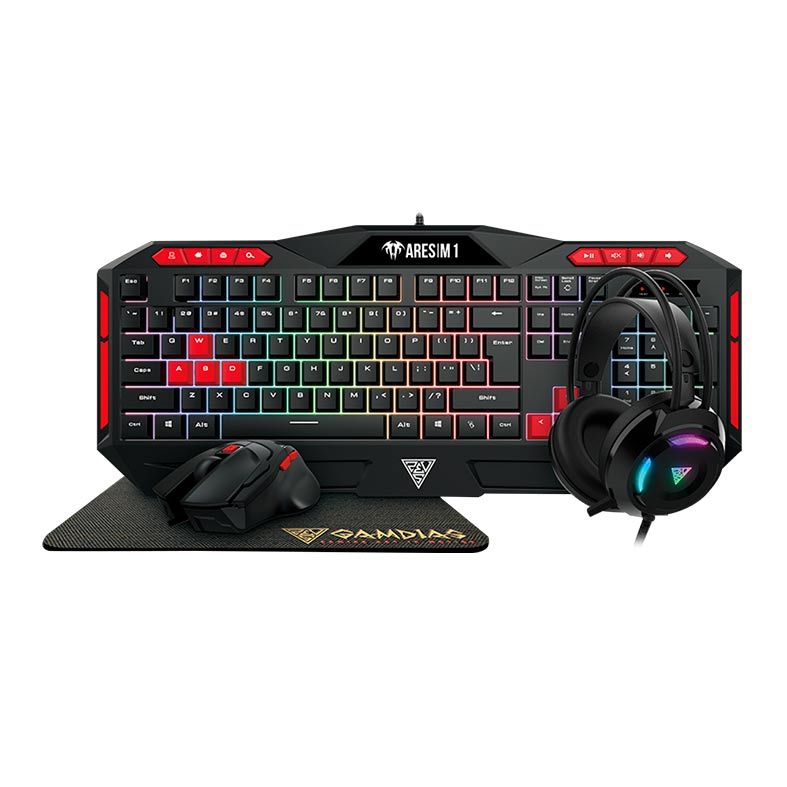 Kit Gamer Gamdias Poseidon M2 4 em 1 Teclado Mouse Headset e Mousepad, Poseidon-M2