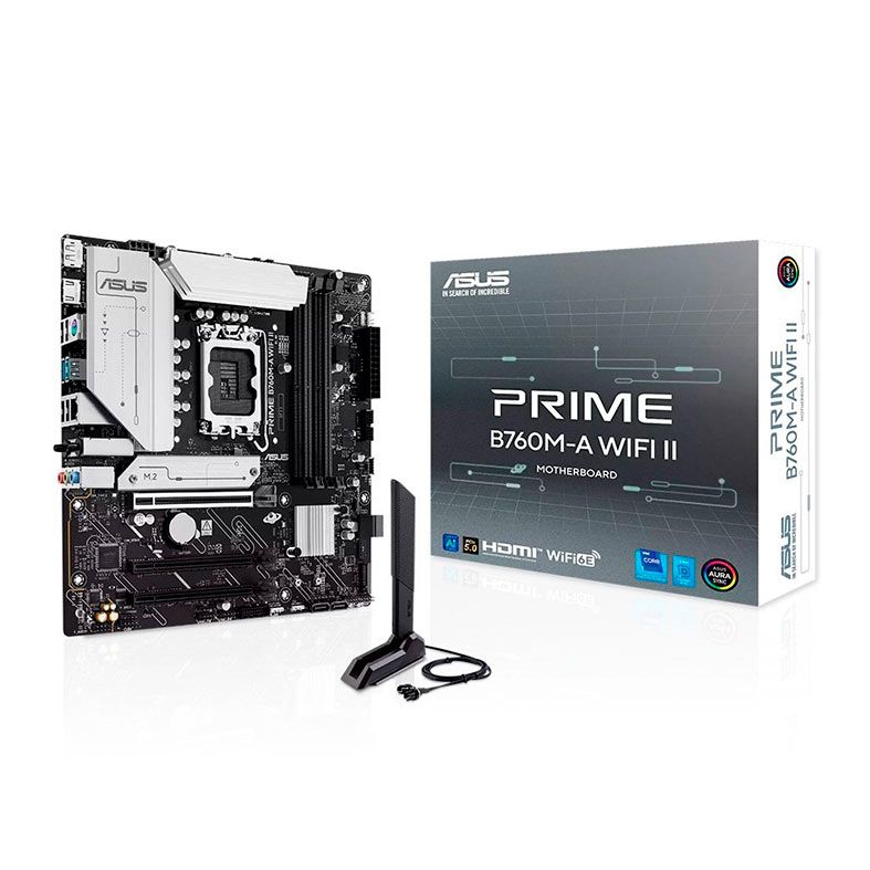 Placa Mae Asus Prime B760M A WIFI II, DDR5, LGA1700, M-ATX, Chipset Intel B760, PRIME-B760M-A-WIFI-II