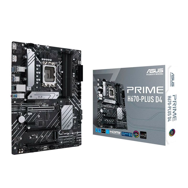 Placa Mae Asus Prime H670-Plus D4, DDR4, Socket LGA1700, ATX, Chipset Intel H670, PRIME H670-PLUS D4