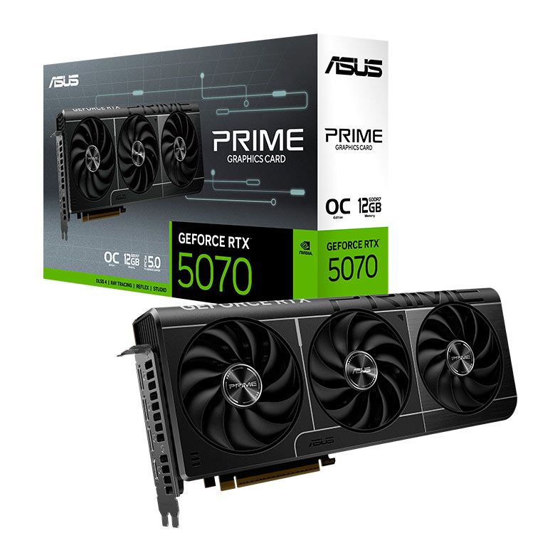 Placa de Video Asus GeForce RTX 5070 Prime OC Edition, 12GB, GDDR7, 192-bit, PRIME-RTX5070-O12G
