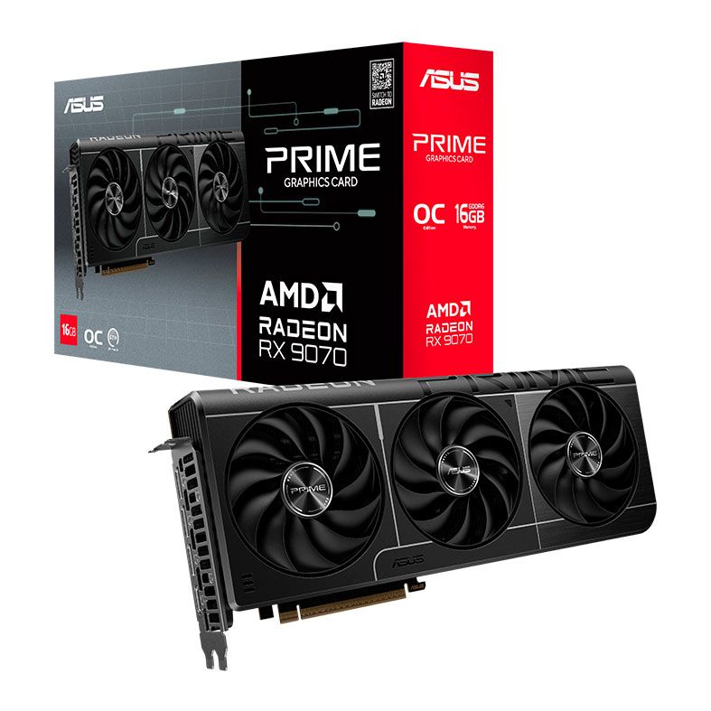 Placa de Video Asus Radeon RX 9070 Prime OC, 16GB, GDDR6, 256-bit, PRIME-RX9070-O16G