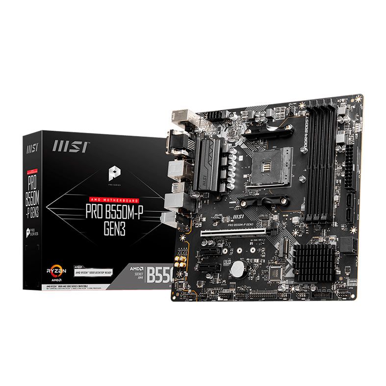 Placa Mae MSI PRO B550M-P GEN3, DDR4, Socket AM4, M-ATX, Chipset AMD B550, PRO-B550M-P-GEN3