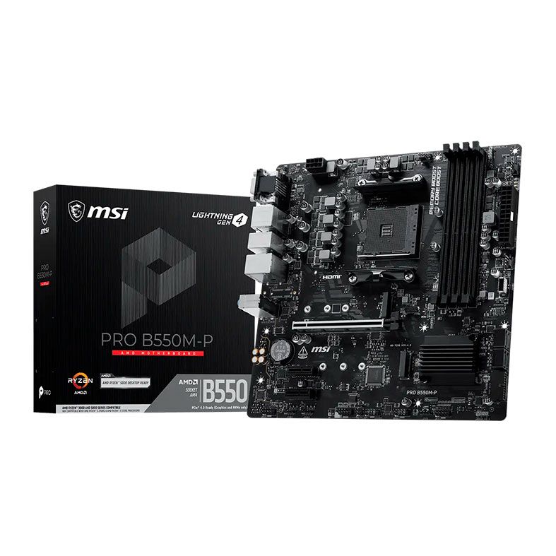 Placa Mae Msi Pro B550M-P, DDR4, Socket AMD AM4, M-ATX, Chipset AMD B550, PRO-B550M-P