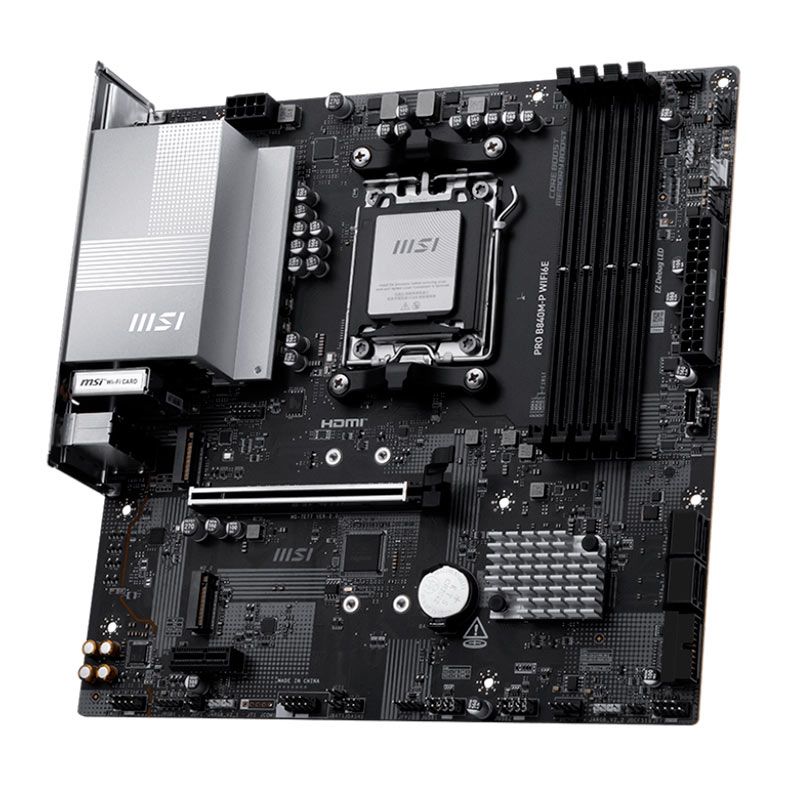 Placa Mae MSI Pro B840M-P WiFi6E, DDR5, Socket AMD AM5, M-ATX, Chipset AMD B840, PRO-B840M-P-WIFI6E