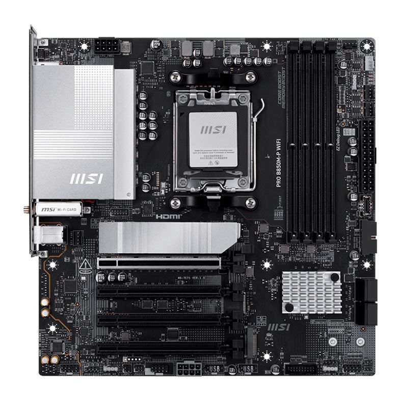 Placa Mae MSI Pro B850M-P Wifi, DDR5, Socket AMD AM5, M-ATX, Chipset AMD B850, PRO-B850M-P-WIFI