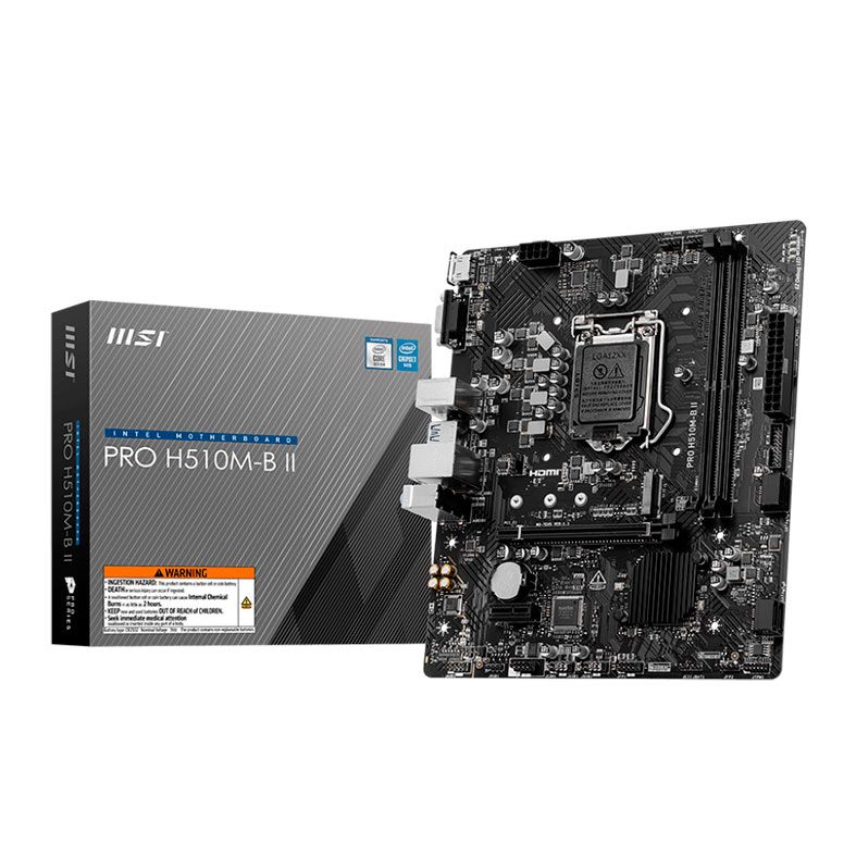 Placa Mae MSI Pro H510M-B II, DDR4, LGA1200, M-ATX, Chipset Intel H470, PRO-H510M-B-II