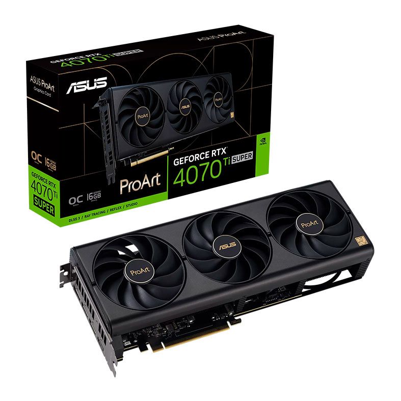 Placa de Video Asus GeForce RTX 4070 TI Super ProArt OC, 16GB, GDDR6X, 256-bits, PROART-RTX4070TIS-O16G