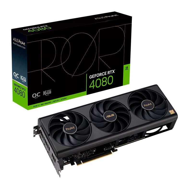 Placa de Video Asus GeForce RTX 4080 ProArt OC, 16GB, GDDR6X, 256-bit, PROART-RTX4080-O16G