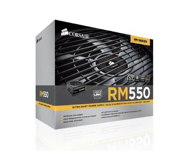 Fonte Corsair RM550 550W modular, Certificado 80Plus Gold, PFC Ativo, CP-9020053-WW - BOX