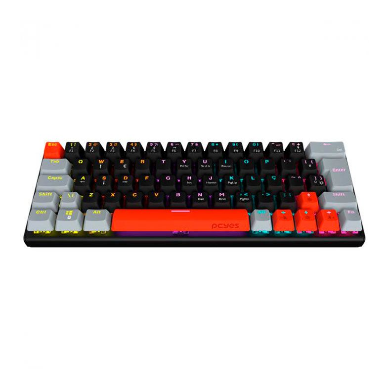 Teclado Mecanico Gamer Pcyes Kuromori, Rainbow, Switch Azul, Preto, PTKM60BL