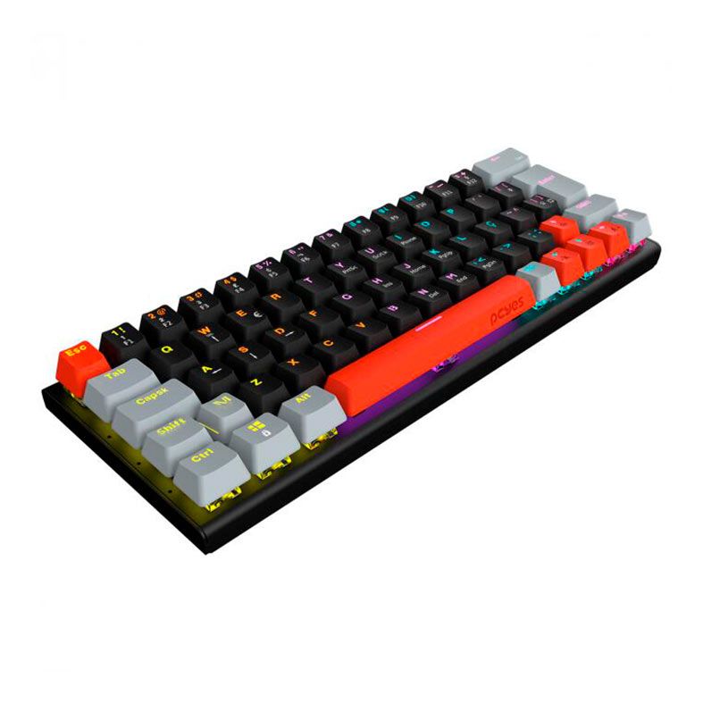 Teclado Mecanico Gamer Pcyes Kuromori, Rainbow, Switch Azul, Preto, PTKM60BL