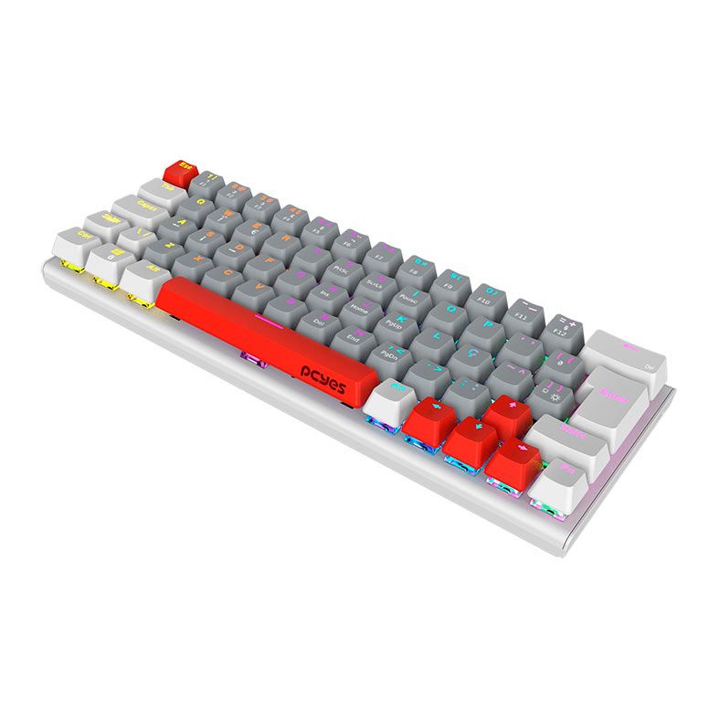 Teclado Mecanico Pcyes Kuromori White Ghost, Rainbow, ABNT2, Switch Azul, PTKMWG60BL