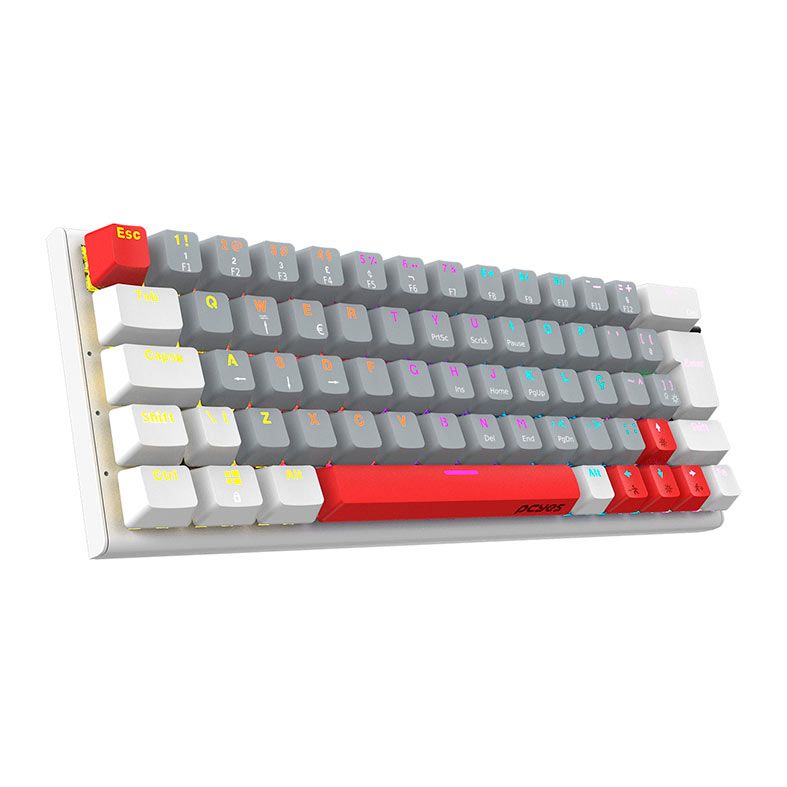Teclado Mecanico Pcyes Kuromori White Ghost, Rainbow, ABNT2, Switch Azul, PTKMWG60BL