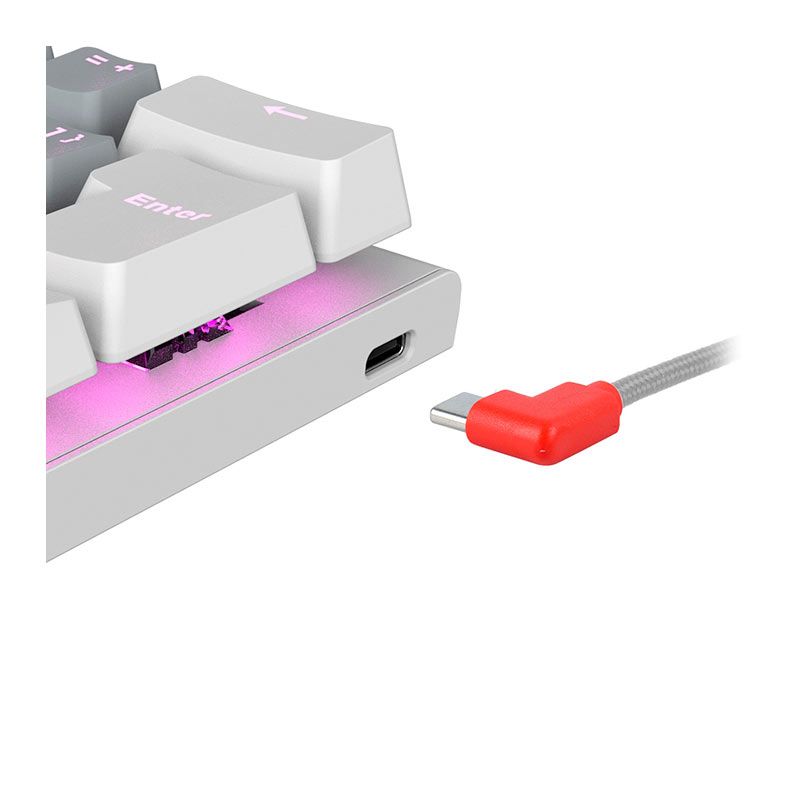 Teclado Mecanico Pcyes Kuromori White Ghost, Rainbow, ABNT2, Switch Vermelho, PTKMWG60RD