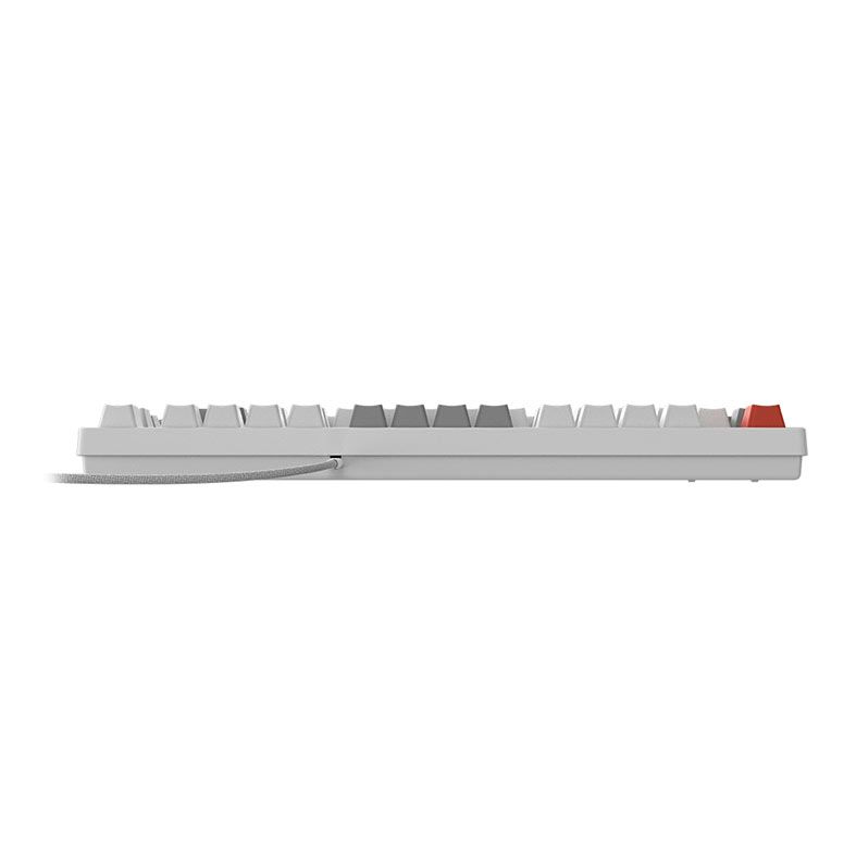 Teclado Mecanico Gamer PCYes Kirin White Ghost, 75%, Raimbow, ABNT2, Switch Blue, Branco e Vermelho, PTKRWG75BL