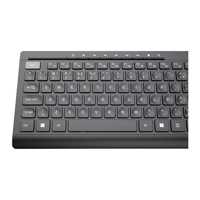 Teclado PcYes! Soft, Wireless, ABNT2, Preto, PTOSFWAB-108069