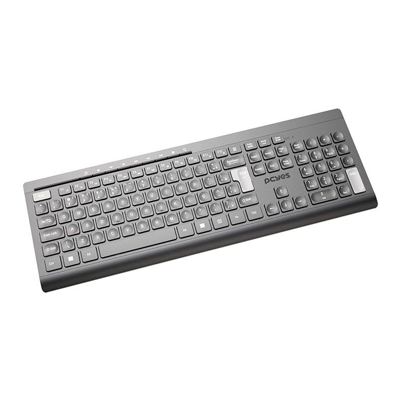 Teclado PcYes! Soft, Wireless, ABNT2, Preto, PTOSFWAB-108069