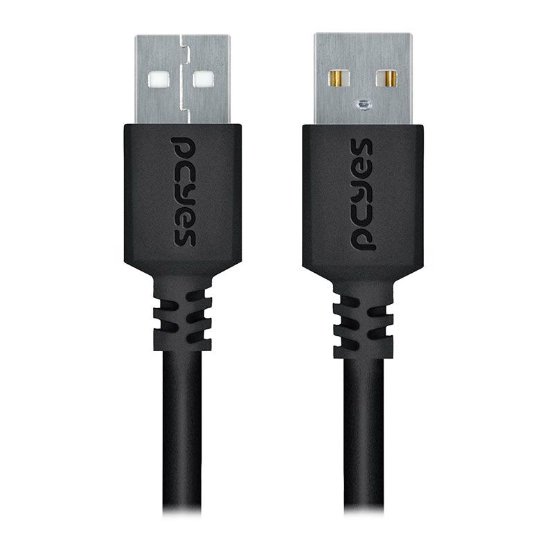 Cabo USB-A Para USB-A PCYes, 2m, Preto, PUAM2-2