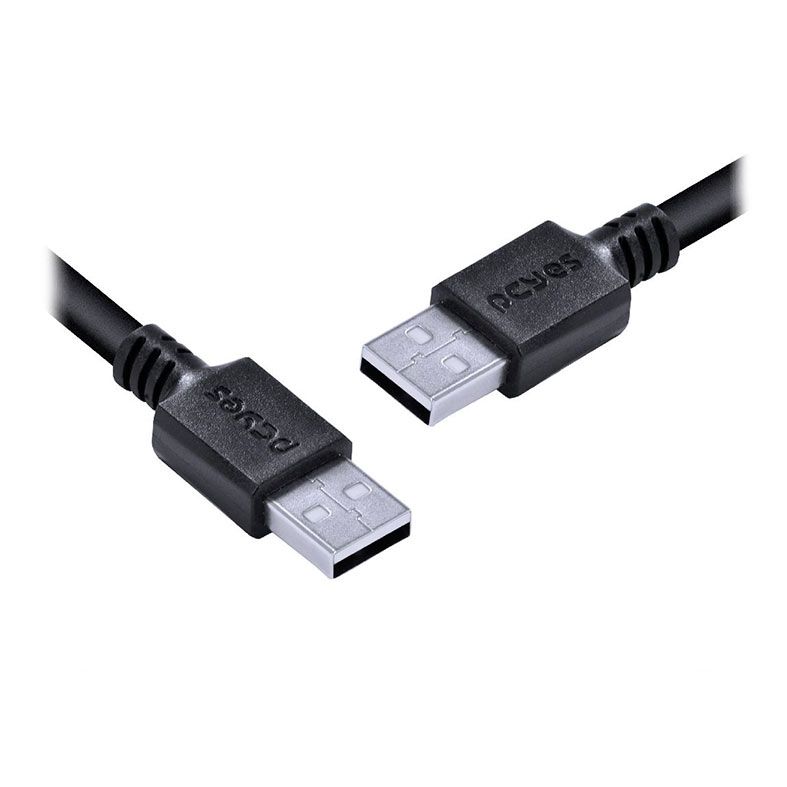 Cabo USB-A Para USB-A PCYes, 2m, Preto, PUAM2-2