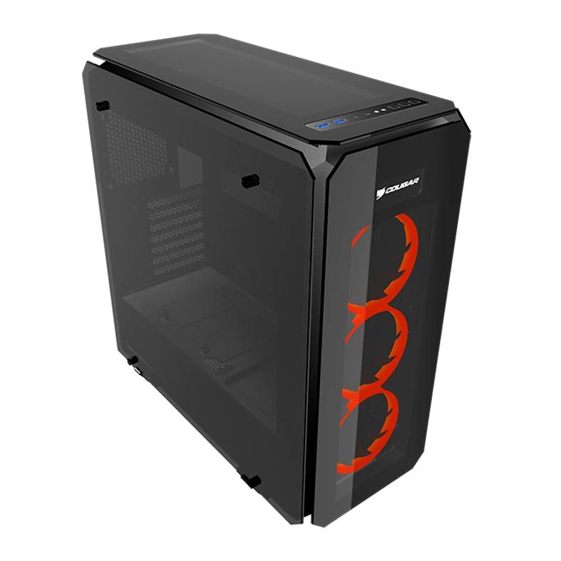 Gabinete Cougar Puritas Laterais/Frontal Vidro Temp, PURITAS