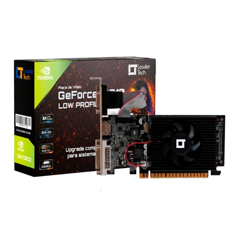 Placa de Video Leadertech GeForce G210 Low Profile, 1GB, DDR3, 64-bit, PV-LT-G210LP-1G-D3