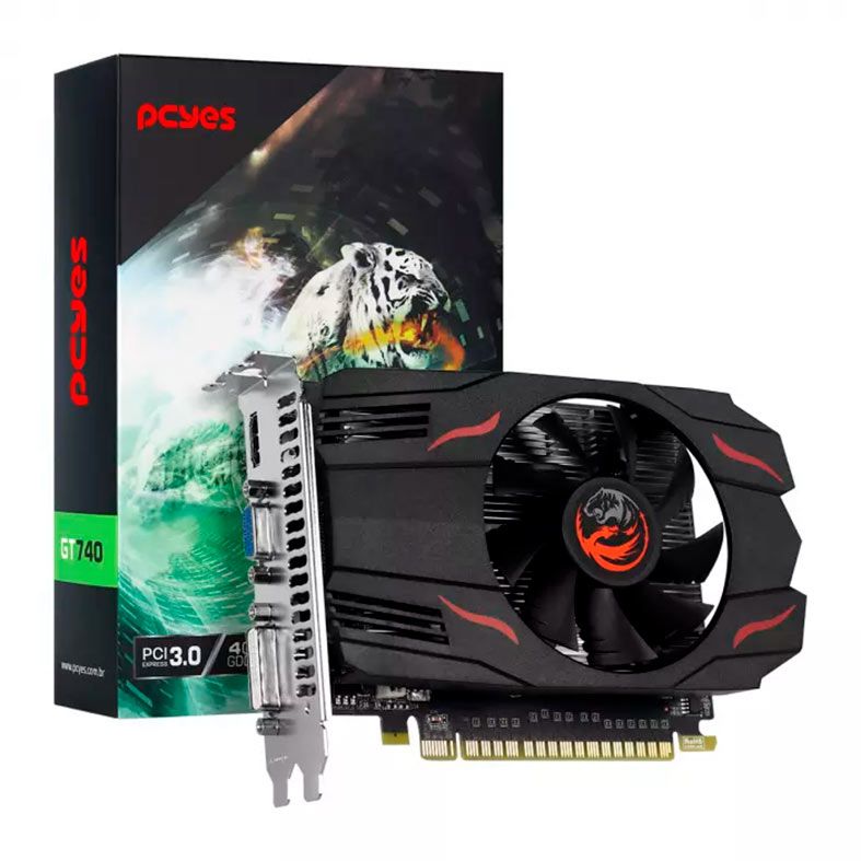 Placa de Video Pcyes Nvidia Geforce GT740, 4GB, GDDR5, 128-bits, PVGT7404GBR5128